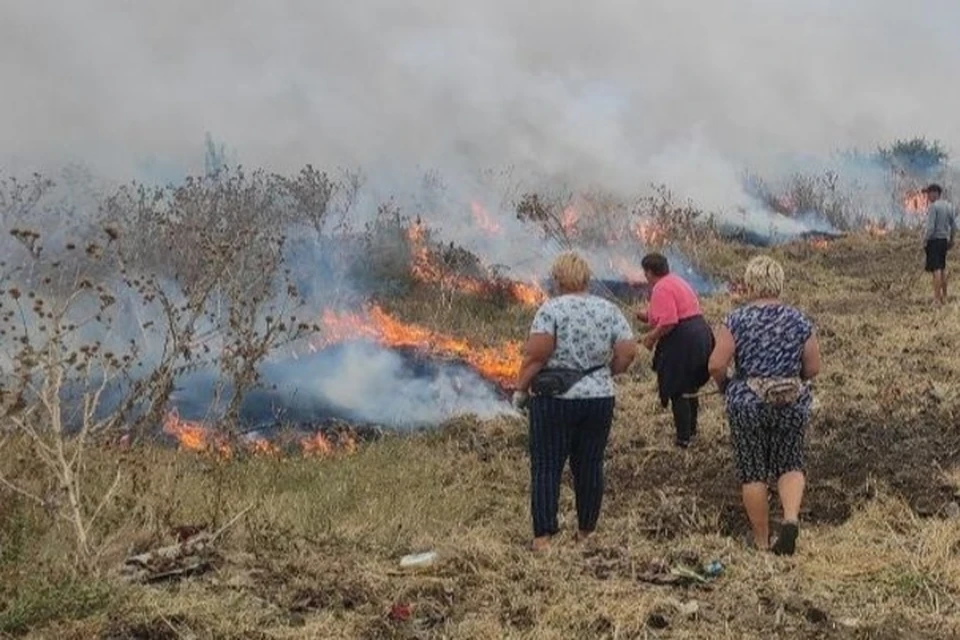 Площадь возгорания в районе Константиновки составила до 18 гектаров. ФОТО: тг-канал администрации Горностаевского муниципального округа