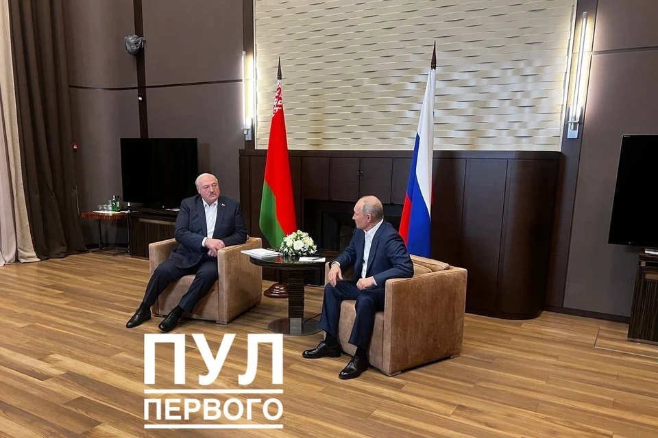Лукашенко и Путин встречаются 15 сентября 2023 в Сочи. Фото: телеграм-канал "Пул первого"