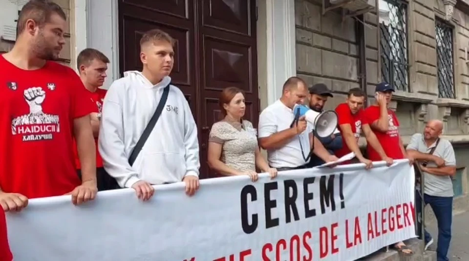 "Гайдуки" передали свои требования в ЦИК Молдовы (Фото: скрин с видео).