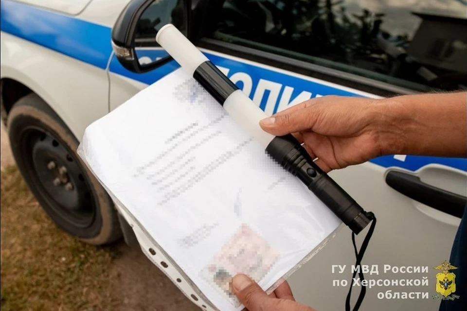 Полицейские отправили на экспертизу два свидетельства о регистрации автомобиля. ФОТО: ГУ МВД России по Херсонской области