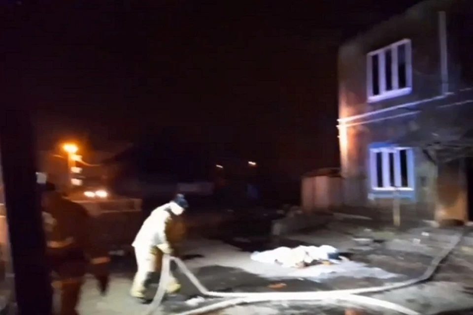 Пожар в Ялуторовске 19 ноября 2023. Фото: кадр видео