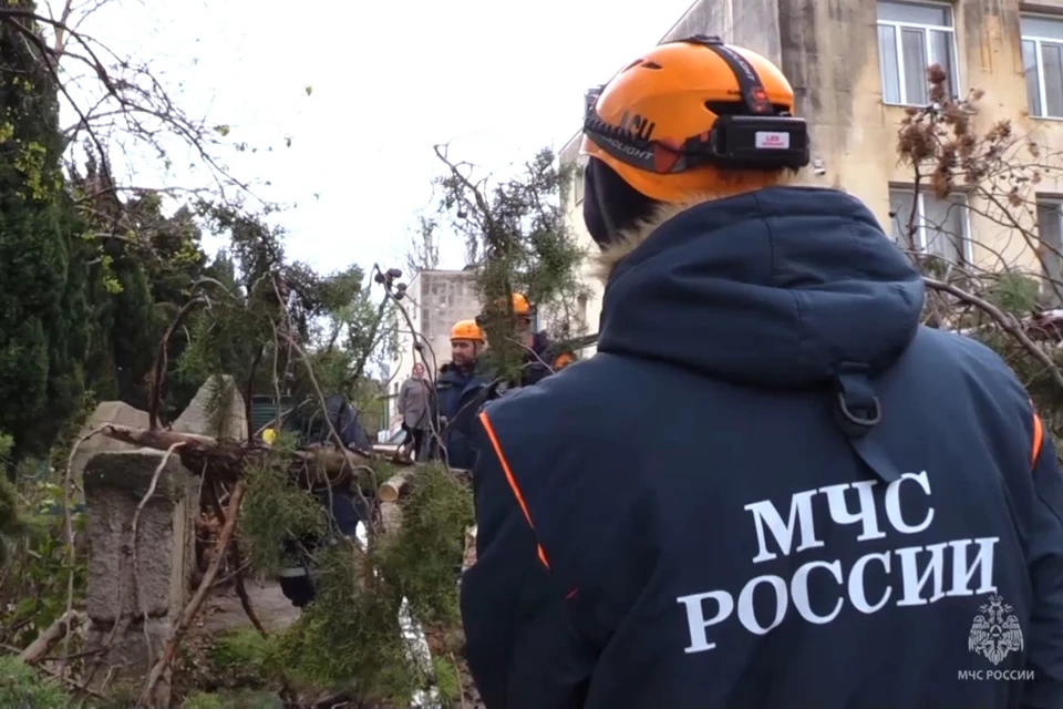 В результате шторма в 307 населенных пунктах Крыма произошло 598 происшествий. Фото: МЧС России/ТАСС