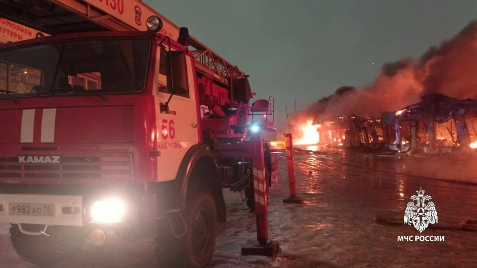Площадь пожара составила почти 7 тысяч квадратных метров. Фото: ГУ МЧС России по РТ