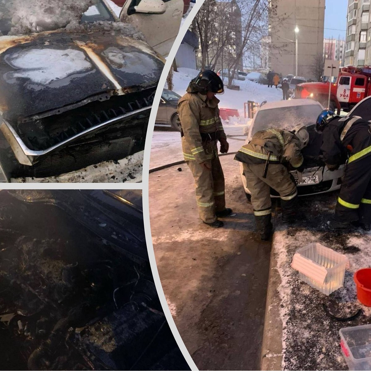 Вспыхнула прямо во дворе: в Советском районе Уфы загорелась иномарка - KP.RU