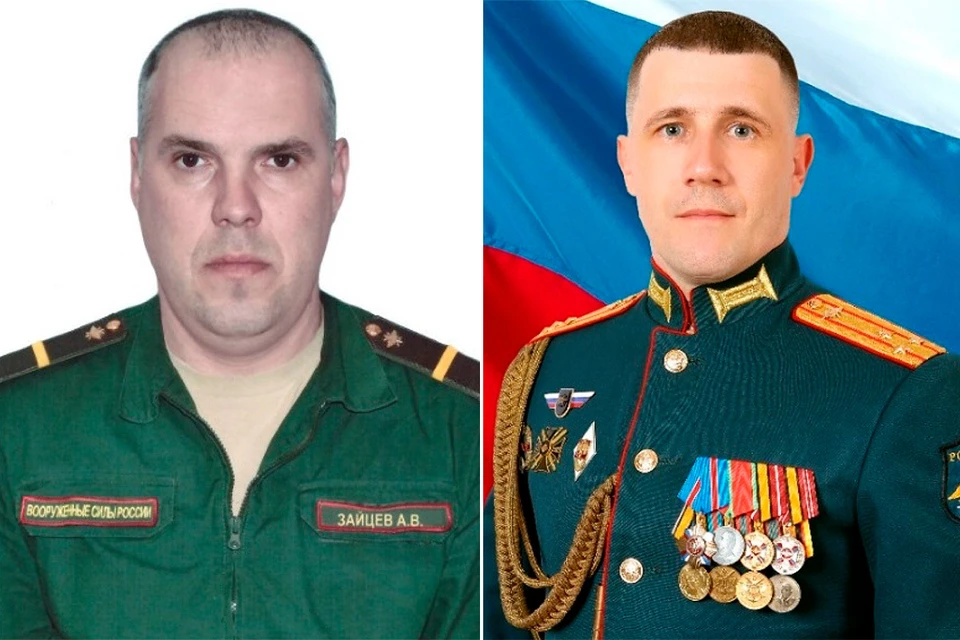 Ефрейтор Алексей Зайцев и Гвардии полковник Евгений Волков