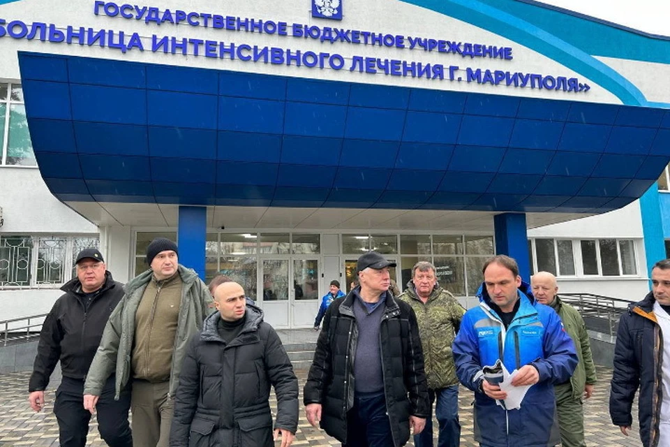 Марат Хуснуллин проверил ход восстановления социальных объектов в Мариуполе. Фото: ТГ/Хуснуллин