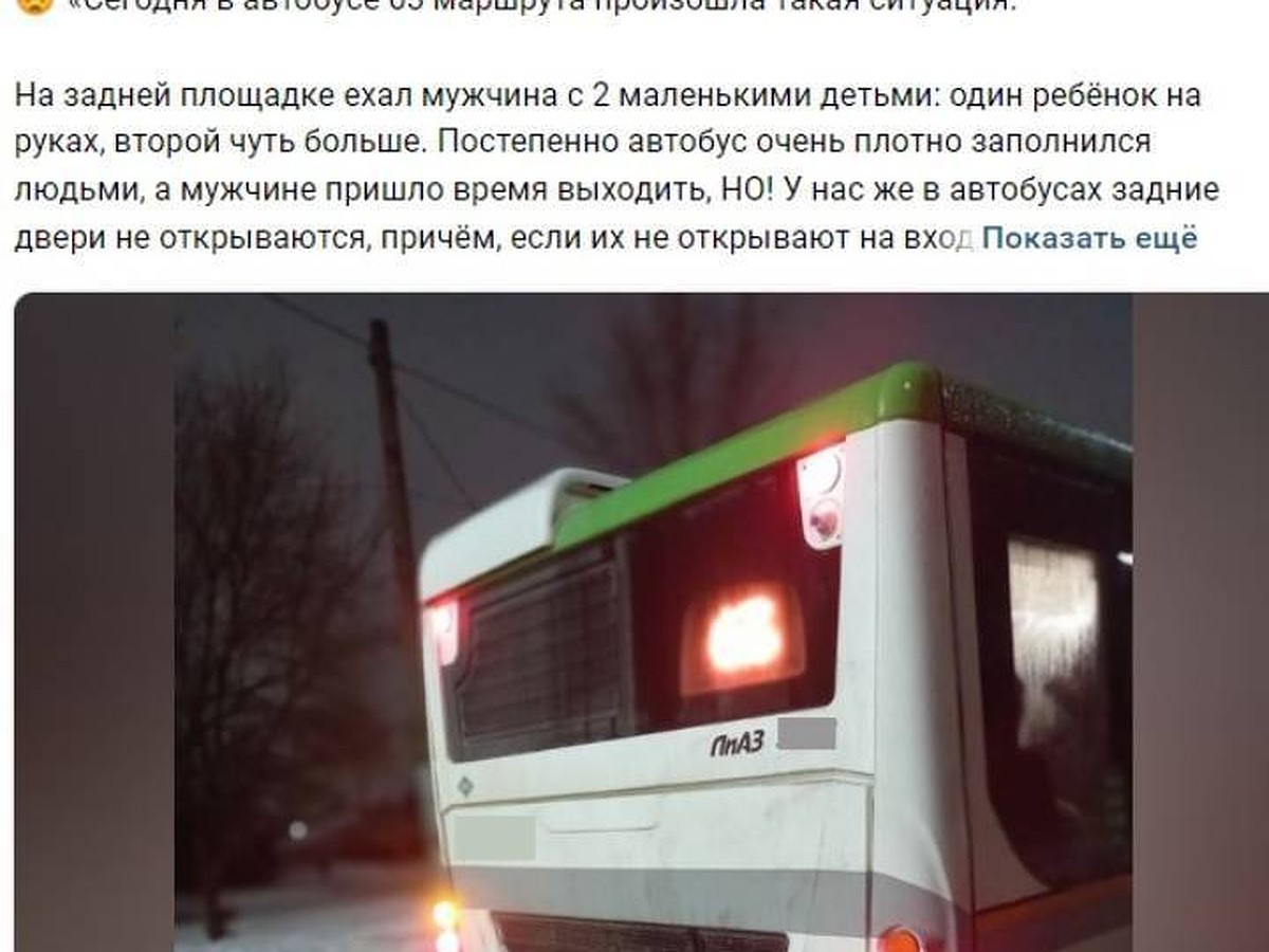 В Воронеже водитель маршрутки пять остановок не выпускал мужчину с двумя  детьми - KP.RU