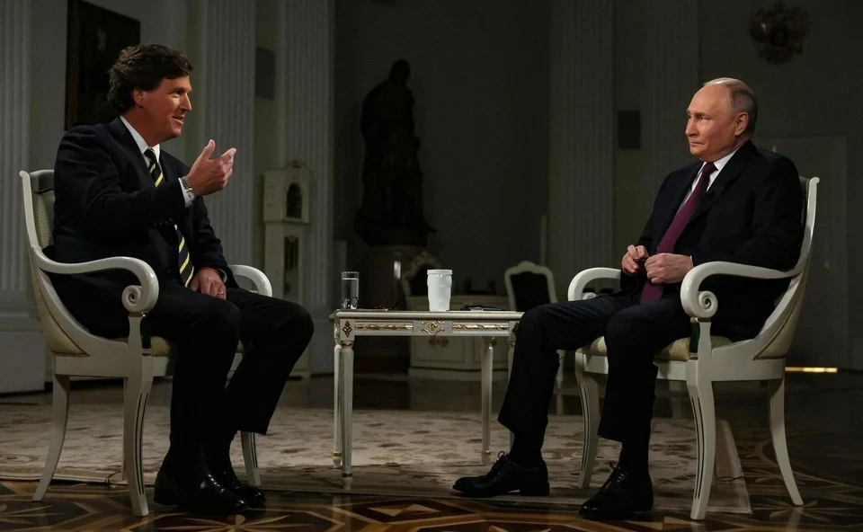 Еврокомиссия считает, что Путин не сказал ничего нового в интервью Карлсону Фото: пресс-служба Кремля