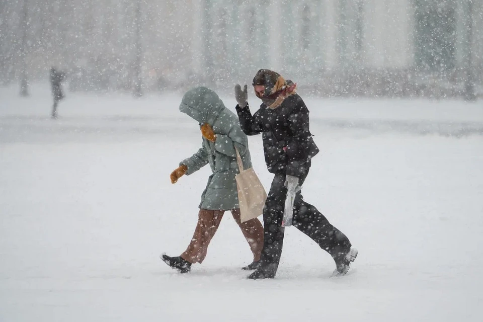 В Петербурге за сутки сугробы «подросли» на 6-10 сантиметров из-за сильного снегопада.