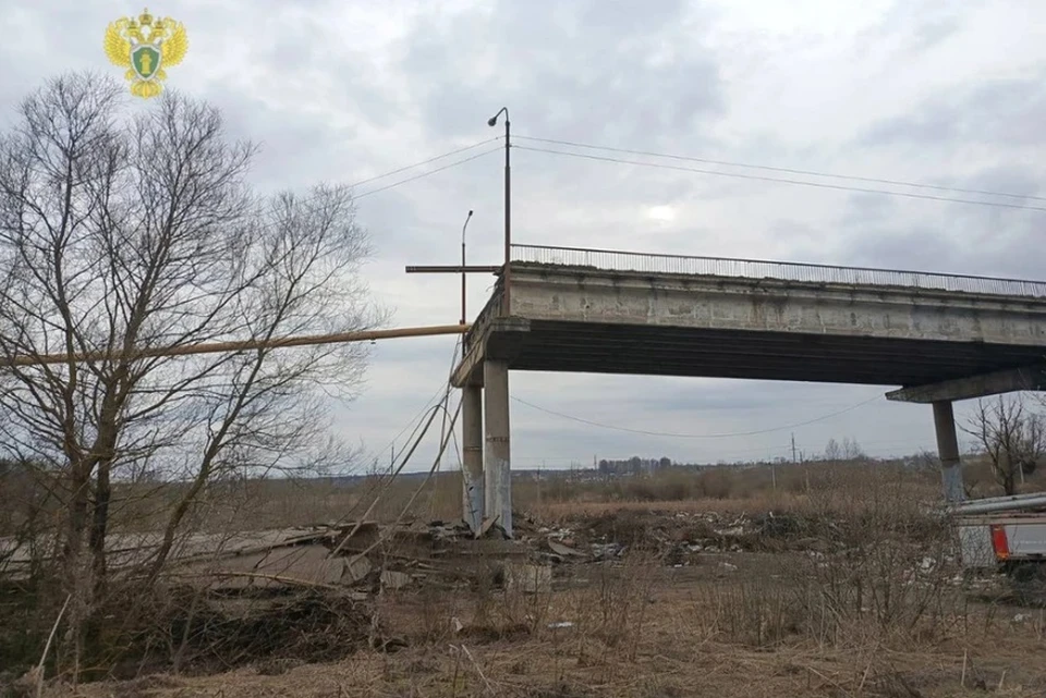 Видео с места обрушения моста в Смоленской области опубликовано в сети Фото: Официальный канал Московской межрегиональной транспортной прокуратуры