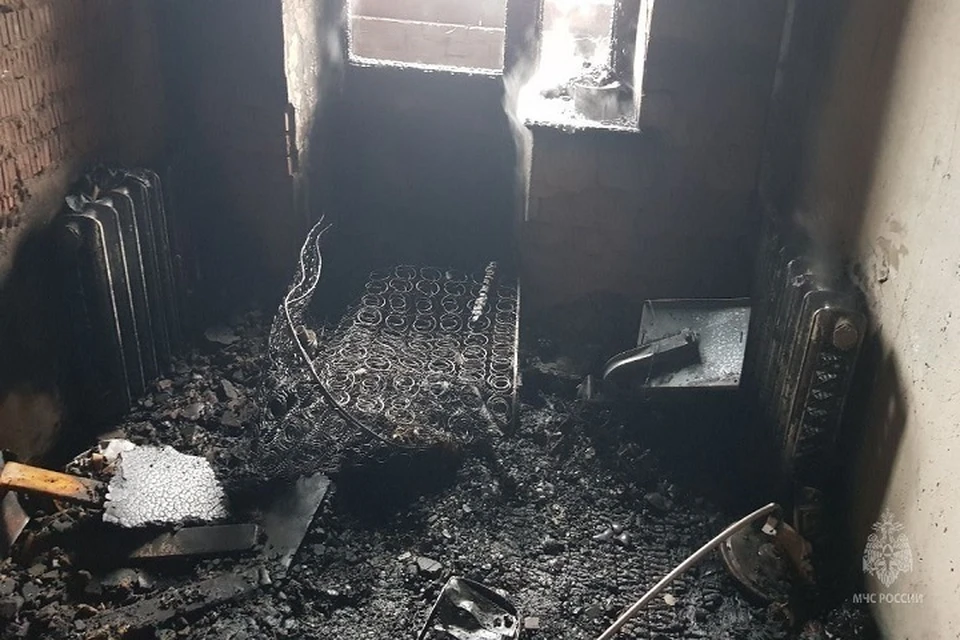 Квартира, где произошел пожар. Фото: МЧС Удмуртии