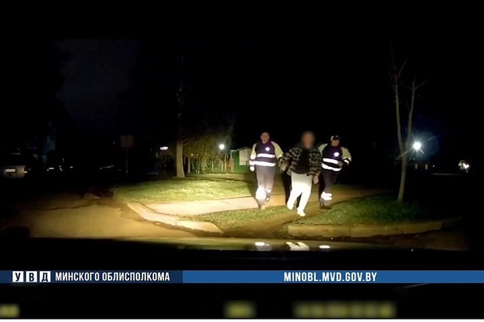 Сотрудники ГАИ в ходе погони задержали пьяного водителя в Борисове. Фото: стоп-кадр | видео УВД Миноблисполкома.
