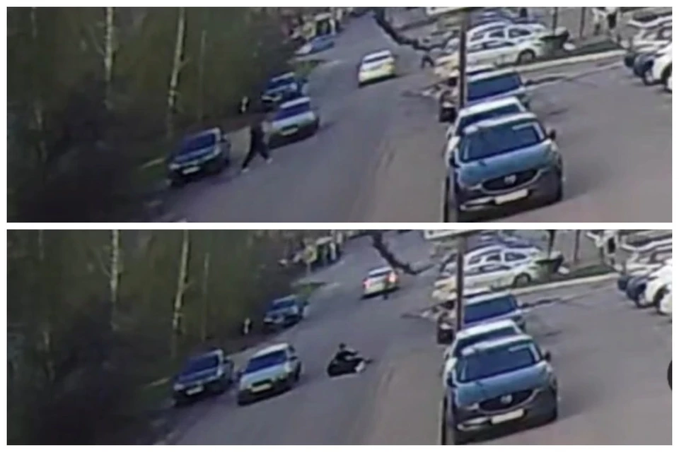 Видео с наездом на двух подростков в Рязани появилось в сети.