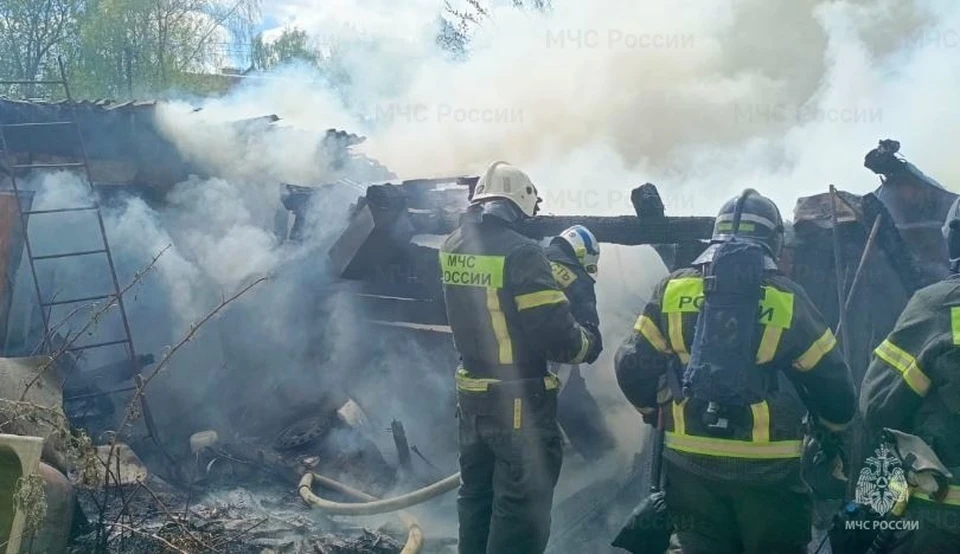 Пожар произошел на окраине Калуги