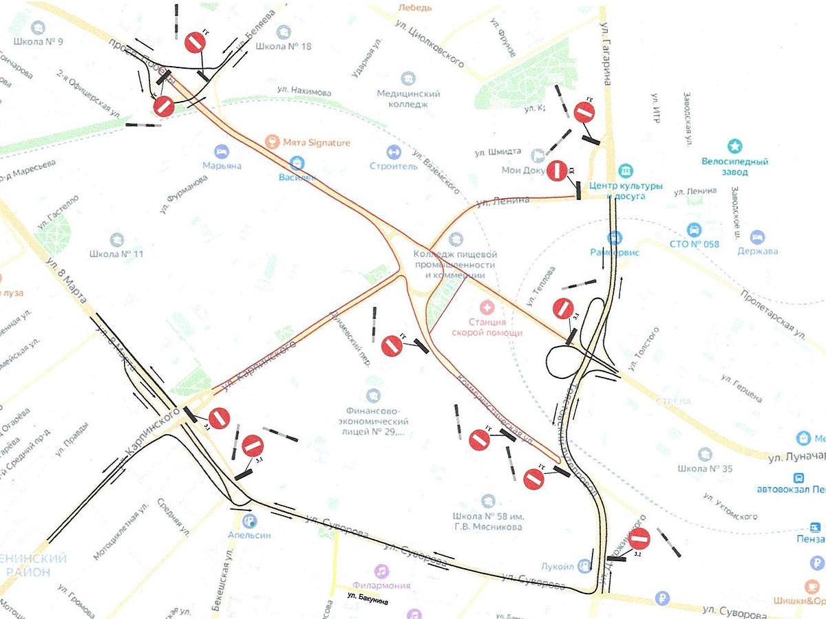 Перекрытие дорог в Пензе на 9 мая 2024 года: список, схема перекрытия во  время Парада Победы - KP.RU
