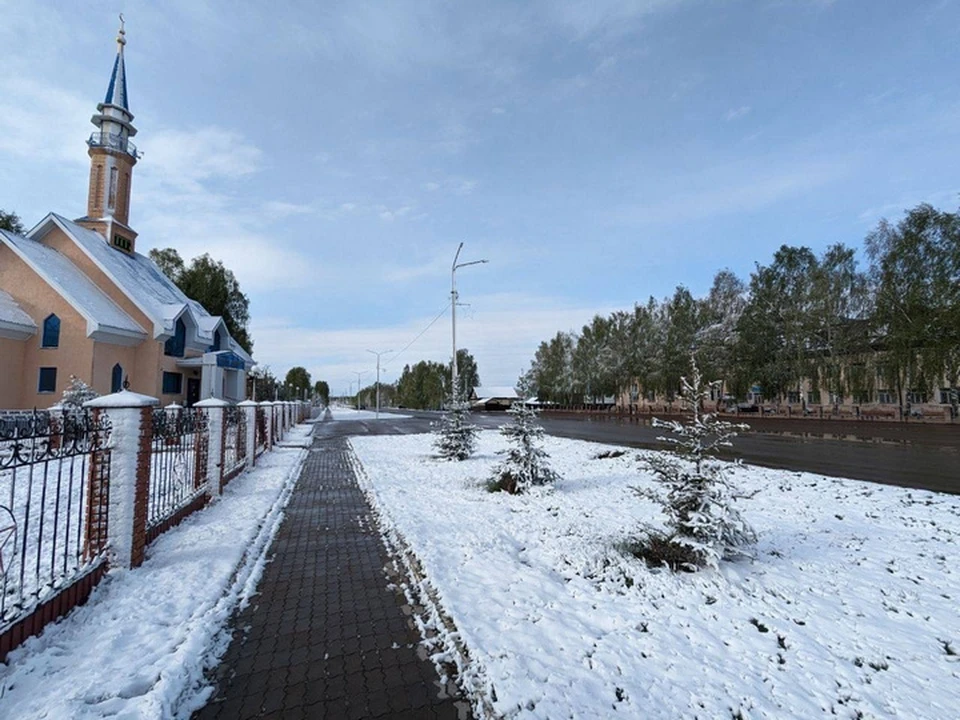В ночь на 4 мая 2024 года в Башкирию пришли снегопады. На фото: Балтачевский район. Фото: соцсети