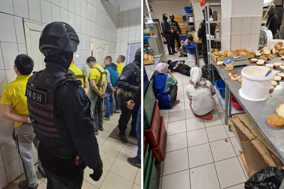 В Красноярске мигрантов-нарушителей задержали в цехе по производству хлеба. Фото: МВД