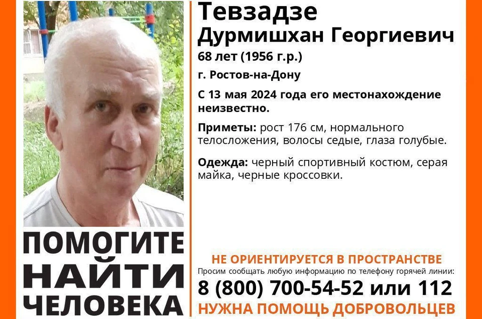 В Ростове на протяжении суток разыскивают пропавшего пенсионера. Фото: ЛизаАлерт