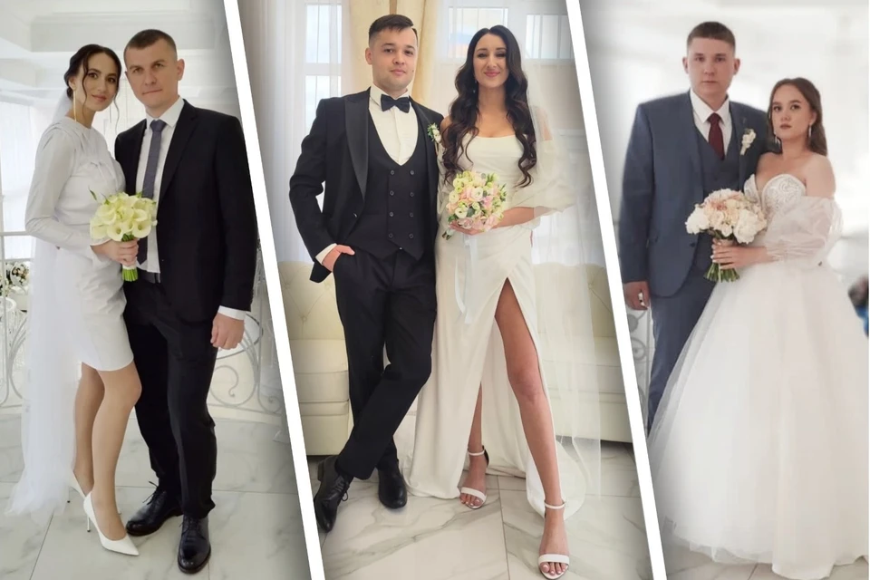 Пары, которые зарегистрировали брак 11 мая во Дворце торжеств города Рязани. Фото: ГУ ЗАГС Рязанской области.