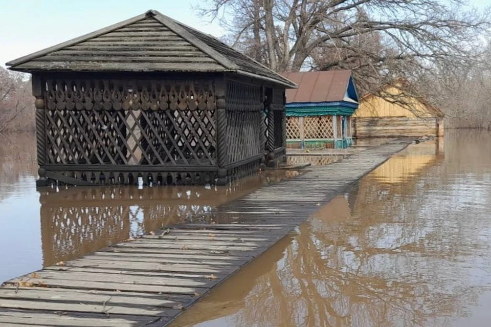 Затопило беседки, баню, недостроенный дом, настилы и причалы на месте отдыха «Озеро Березовое». Фото: нацпарк "Бузулукский бор"