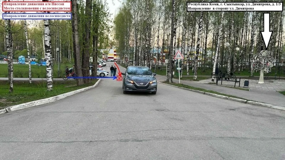 В Сыктывкаре под колеса Nissan попал 10-летний велосипедист.