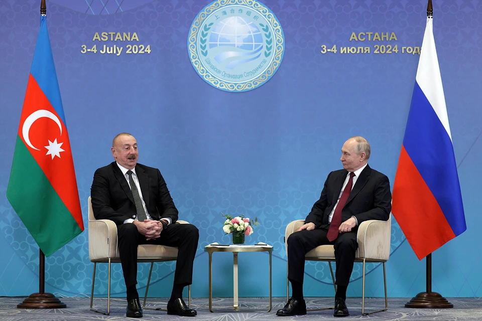 Президент РФ Владимир Путин и президент Азербайджана Ильхам Алиев
