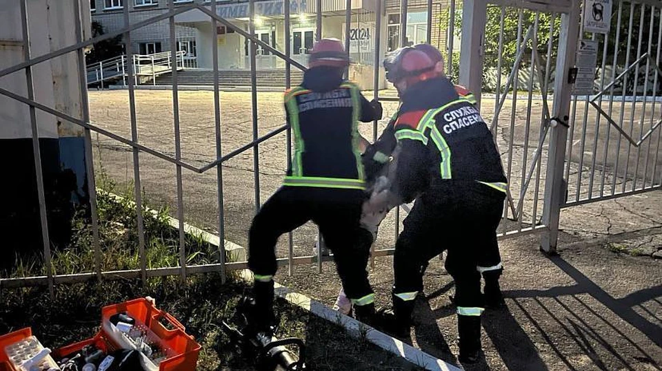 В Саратове спасатели извлекали застрявшую в заборе пенсионерку (фото: "Саратов (Заводской район)"