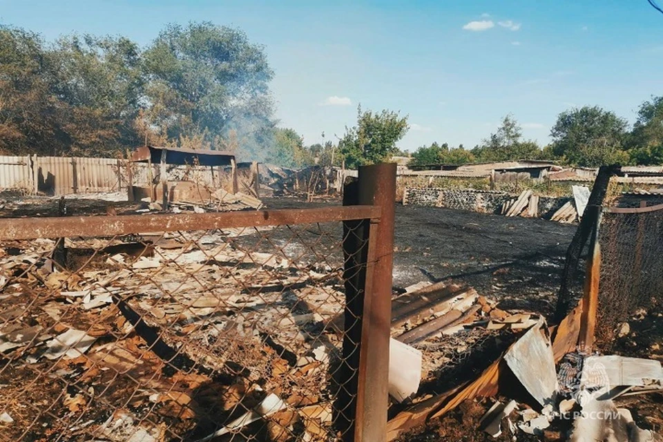 Возгорание общими усилиями потушили пожарные и добровольцы. Фото: пресс-служба управления МЧС России по Ростовской области