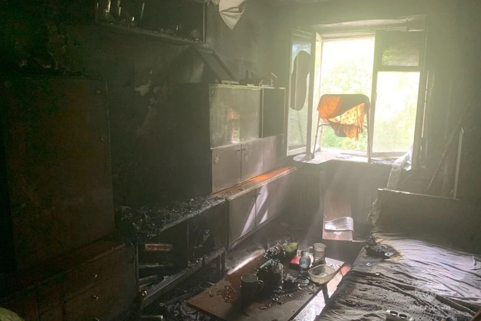 Пожар произошел в квартире дома по улице Монтажников. Фото: ГУ МЧС по Кировской области