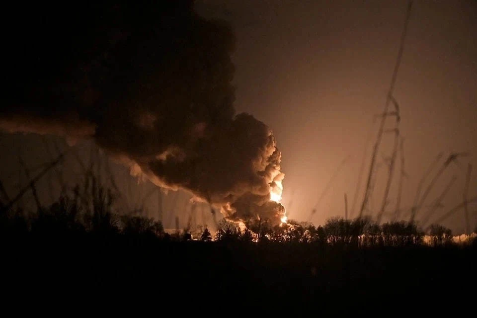 Пожар произошел на объекте инфраструктуры в Харькове