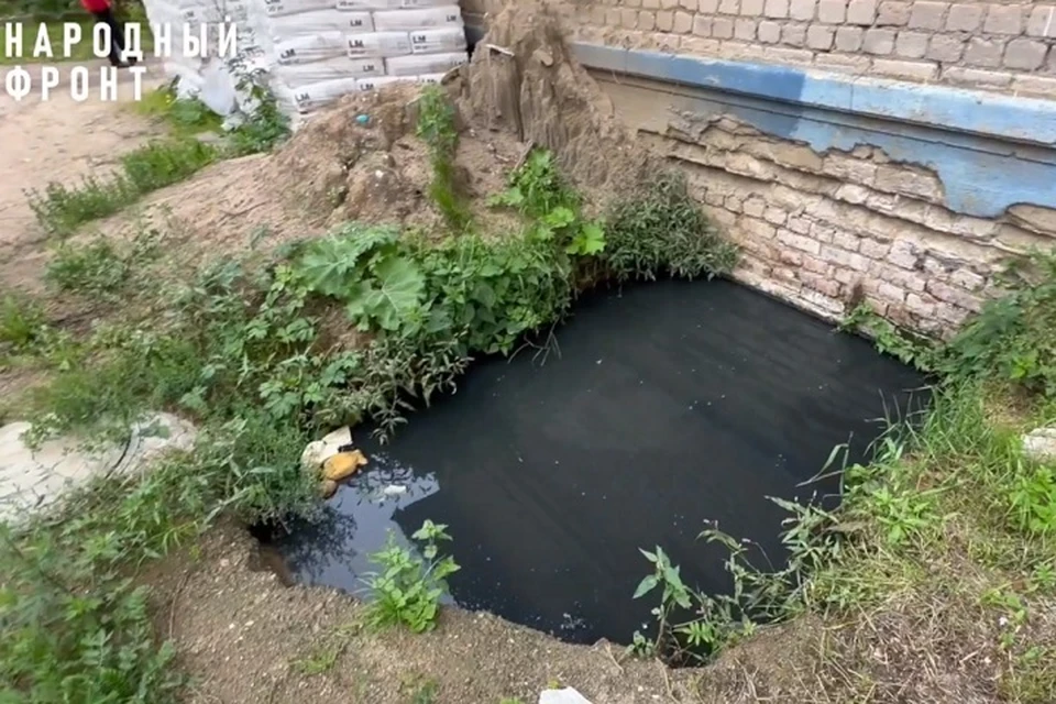 Колодцы постоянно переполняются и зловонная жижа затапливает все кругом. ФОТО: ОНФ по Ярославской области