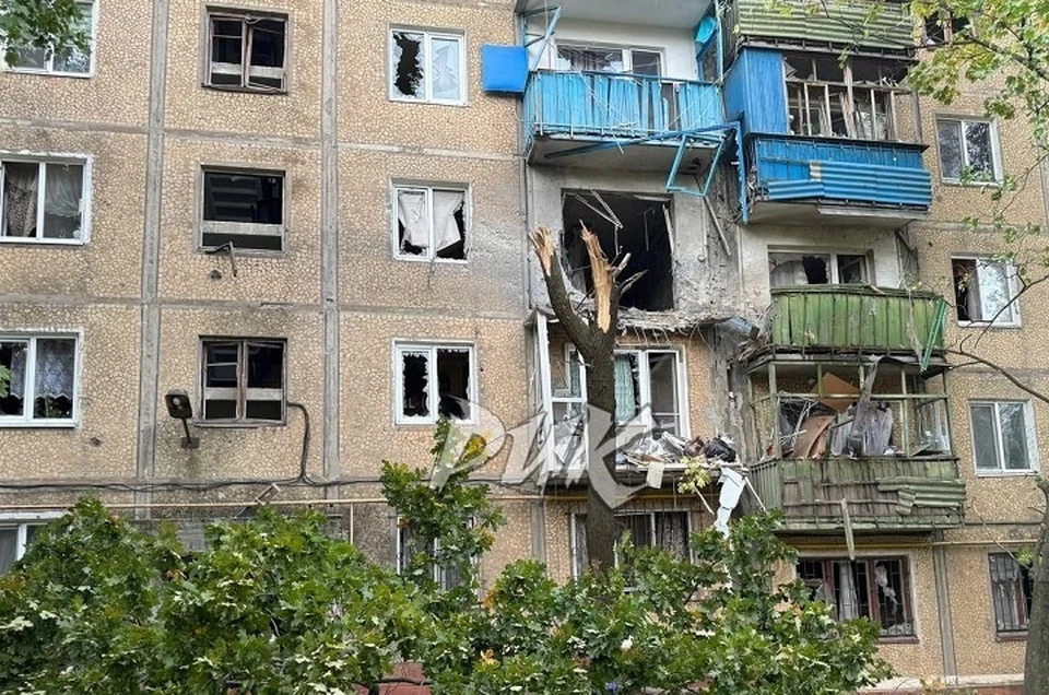 Последствия артобстрела центра Горловки с позиций ВСУ. Фото: ТГ/Приходько