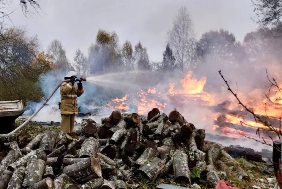 Пожар тушили в деревне Бибиково. Фото: МЧС России