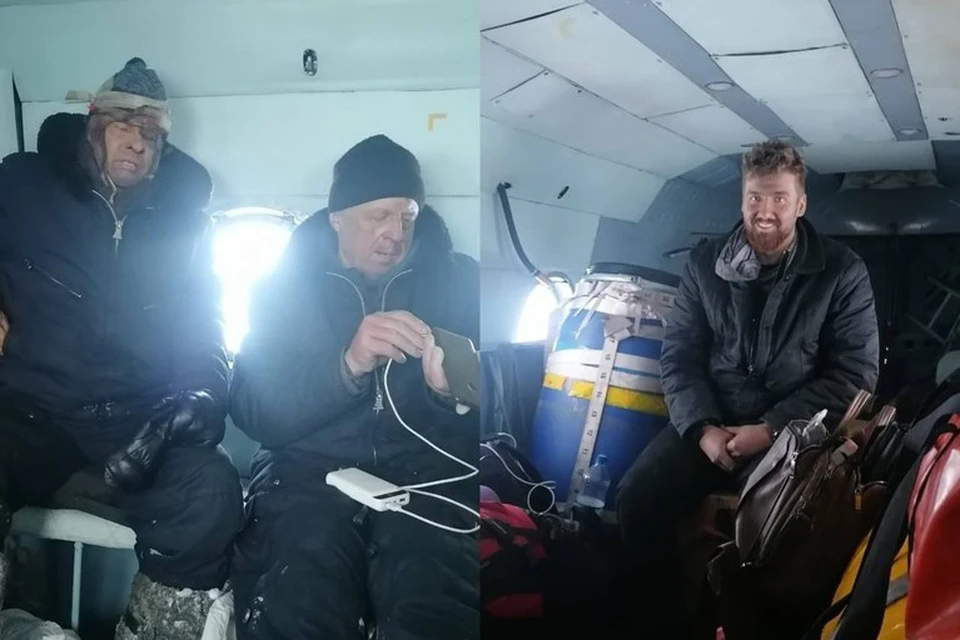 Два пассажира и член экипажа Ан-2 выкопали яму для ночёвки на месте крушения. Фото: ГУ МЧС России по Камчатскому краю