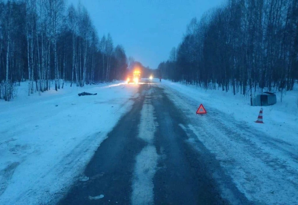 Под Новосибирском на трассе водитель Тойоты насмерть сбил пешехода и сбежал. Фото: ГАИ Новосибирской области.