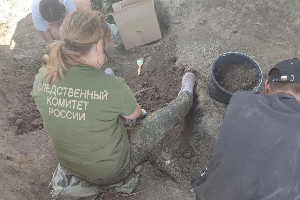 Раскопки братской могилы в Геническе идут с лета прошлого года Фото: СУ СК России по ХО