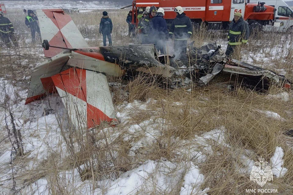 Два человека погибли при жесткой посадке самолета в Нижегородской области. Фото: Telegram-канал регионального МЧС