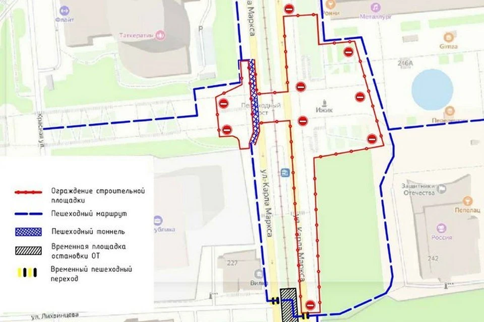 Схема обходных путей. Фото: администрация Ижевска