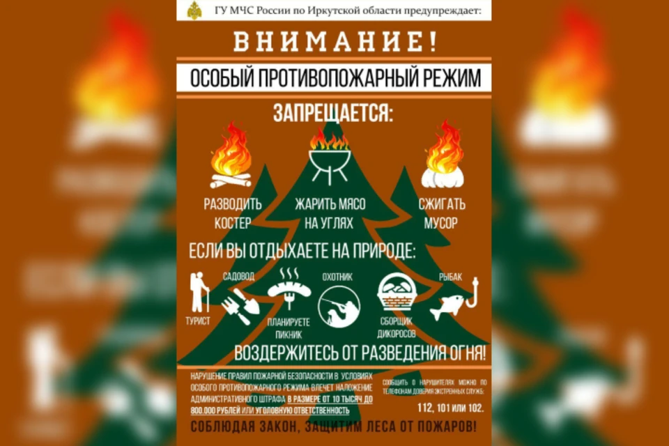 В Иркутской области особый противопожарный режим вводится с 1 мая.
