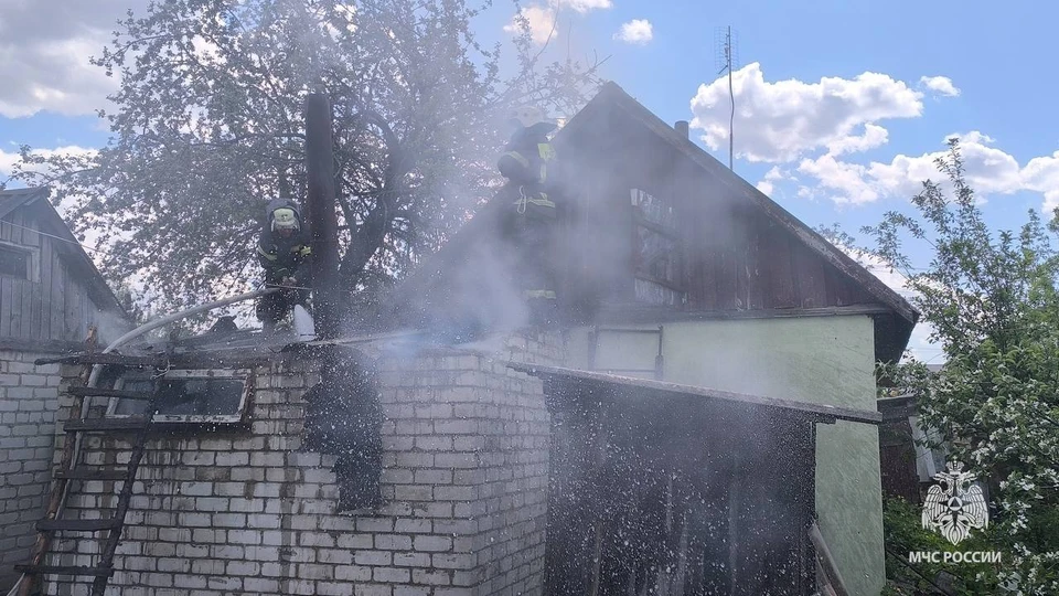 В ЛНР тушили пожар на частном подворье. Фото - тг-канал ГУ МЧС России по ЛНР