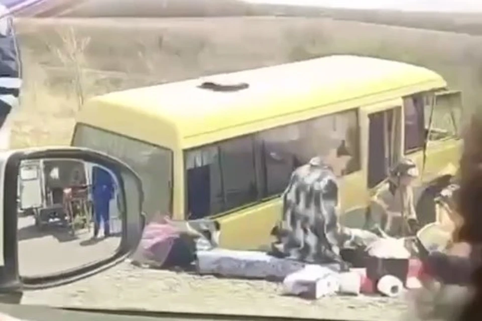 Кадры с места аварии.