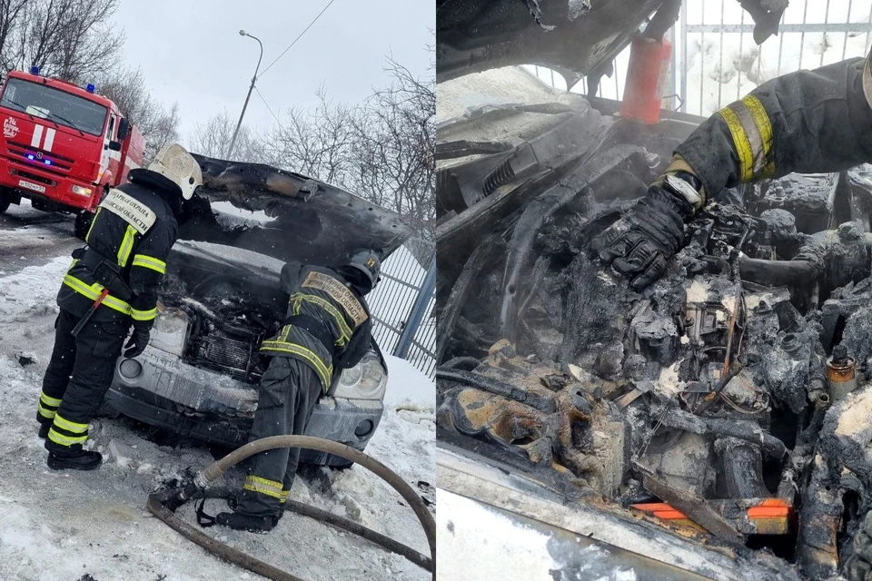 Были задействованы 9 огнеборцев, причины пожара и ущерб от него устанавливаются. Фото: Управление по ГОЧС и ПБ Мурманской области / vk.com/murman01