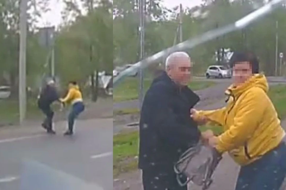 Мужчина напал на бывшую супругу на обочине. Фото: скриншот из видео