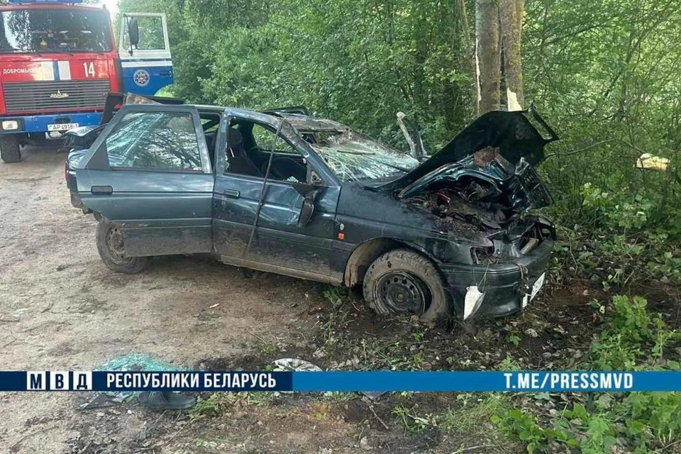 Два человека погибли в жутком ДТП с перевернувшимся авто под Ивацевичами. Фото: телеграм-канал МВД Беларуси