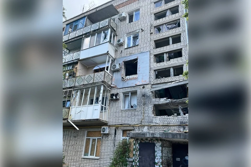 Центр Алешек пострадал от налета ВСУ днем 4 июня. Фото: тг-канал Владимира Сальдо
