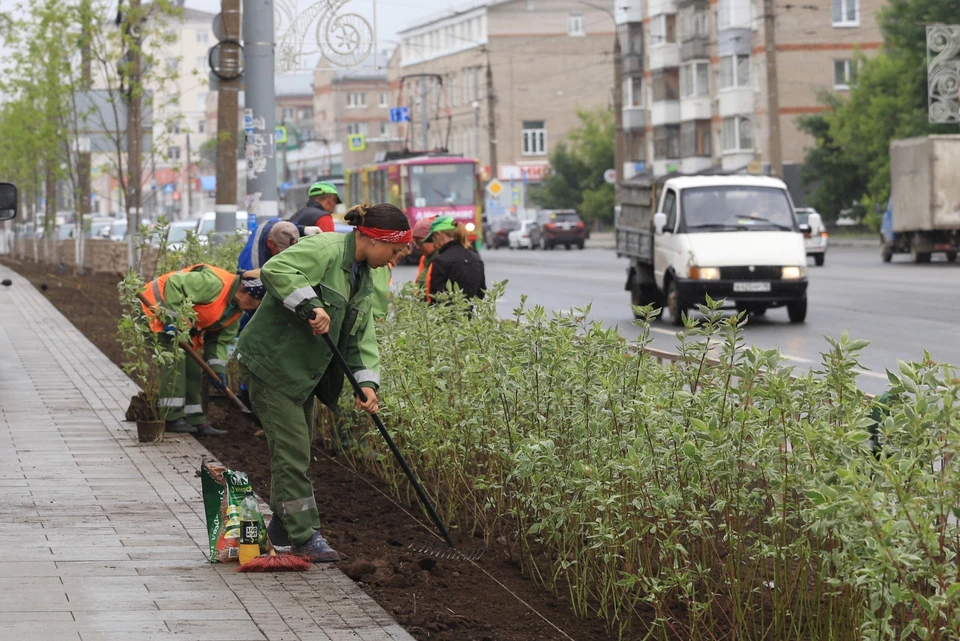 Работы проводят на улице Ленина, на участке от Красноармейской до Карла Маркса. Фото: администрация Ижевска