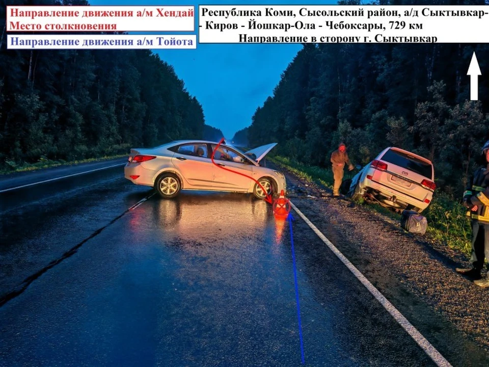 В Сысольском районе мужчина и ребенок получили травмы в ДТП. Фото: ГАИ по Коми.