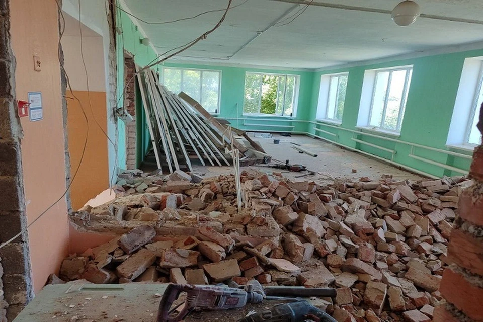 Нижегородская область начала ремонт в детском саду Мангушского округа. Фото: t.me/Mangush_mo