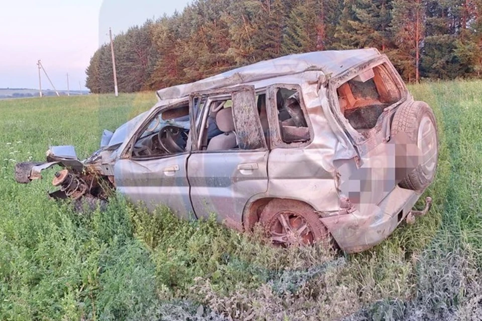 Последствия аварии в Балтасинском районе. Фото: Госавтоинспекция Татарстана