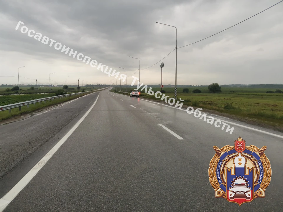 Водитель врезался в дорожный знак в Новомосковске Тульской области